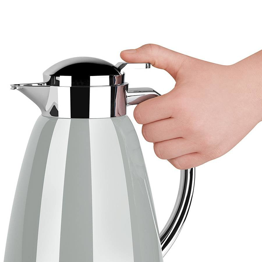 Emsa Campo Isolierkanne, 1 Liter (Gris Claro/Edelstahl, Quick Tip Verschluss) F4130100