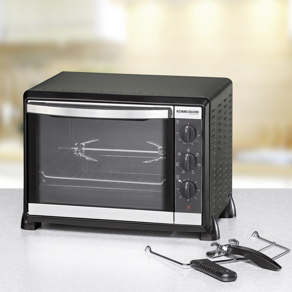 Mini Horno Rommelsbacher Bg 1550 30 L Negro, Negro, Horno Eléctrico, 30 L, 80 - 230 °C, Negro, Giratorio, Mecánico, Minorista