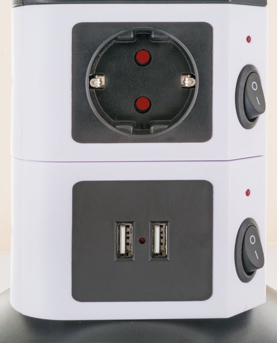 Torre De Enchufes Schwaiger 7xschuko+2x Usb, 1,8m