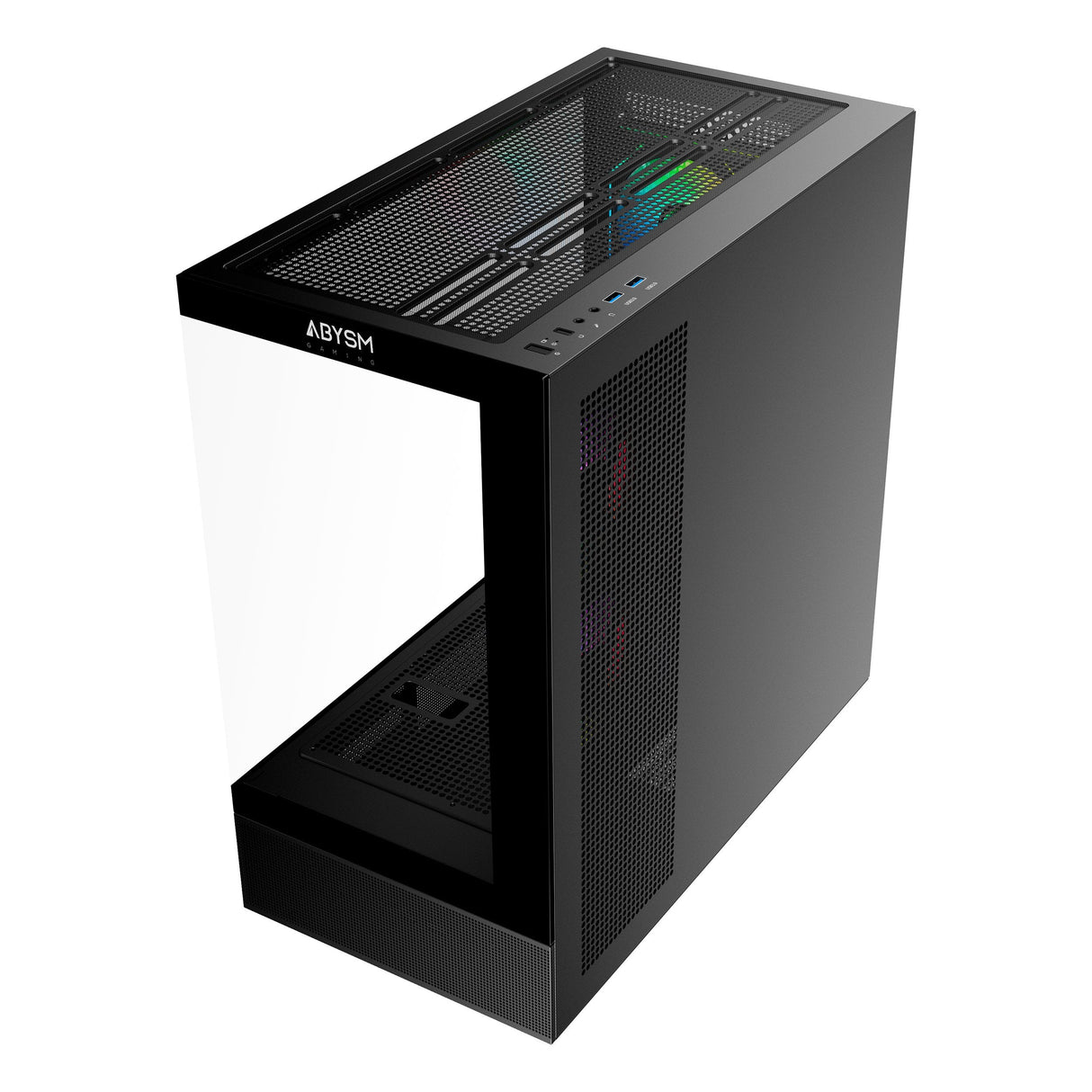 Caja Pc Abysm Danube Sava H400 Prime Black Atx, Mini-Itx, Micro Atx - Lateral Y Frontal Cristal Templado - 3.5" Y