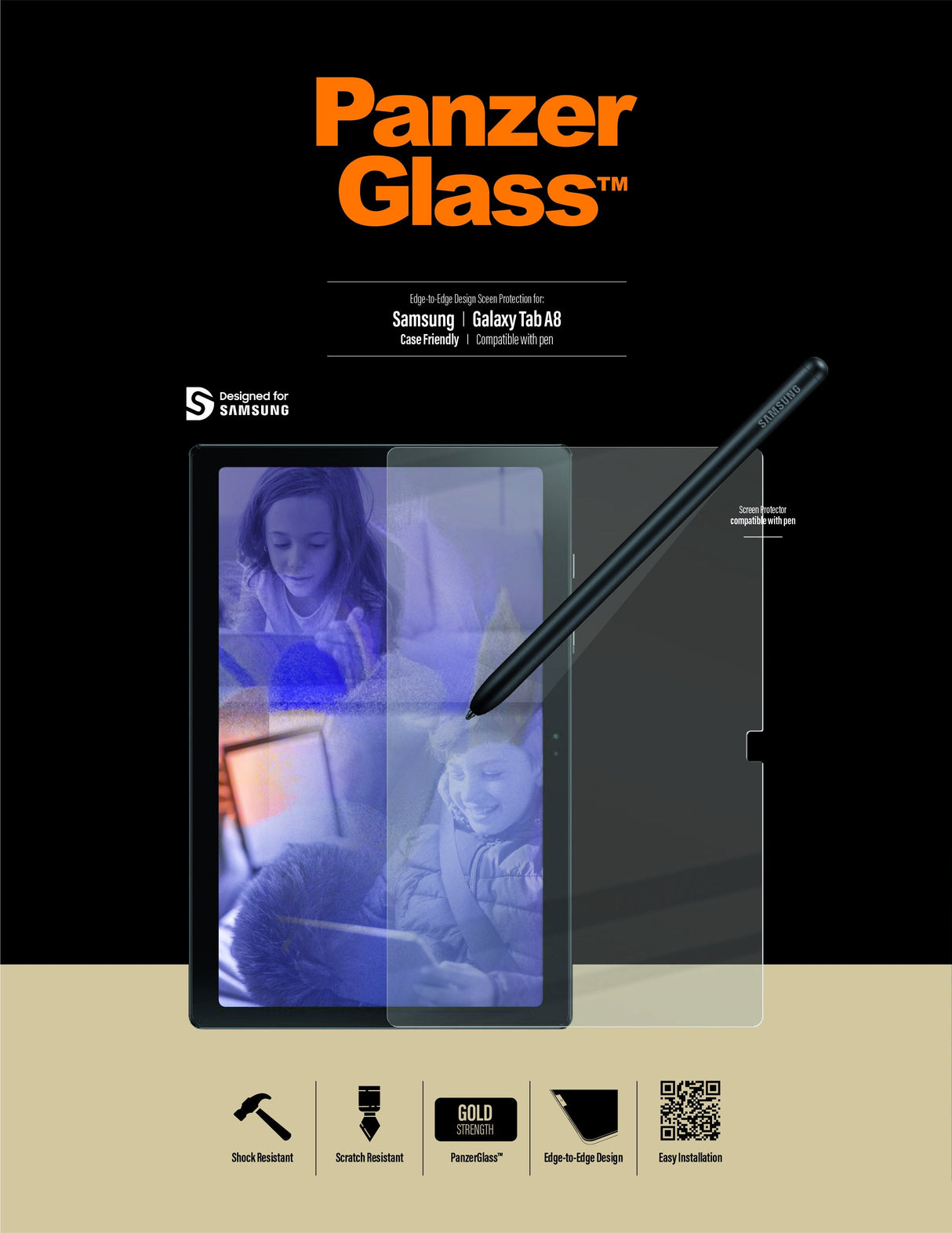 Protector De Pantalla Panzerglass Samsung Galaxy Tab A8 Case Friendly