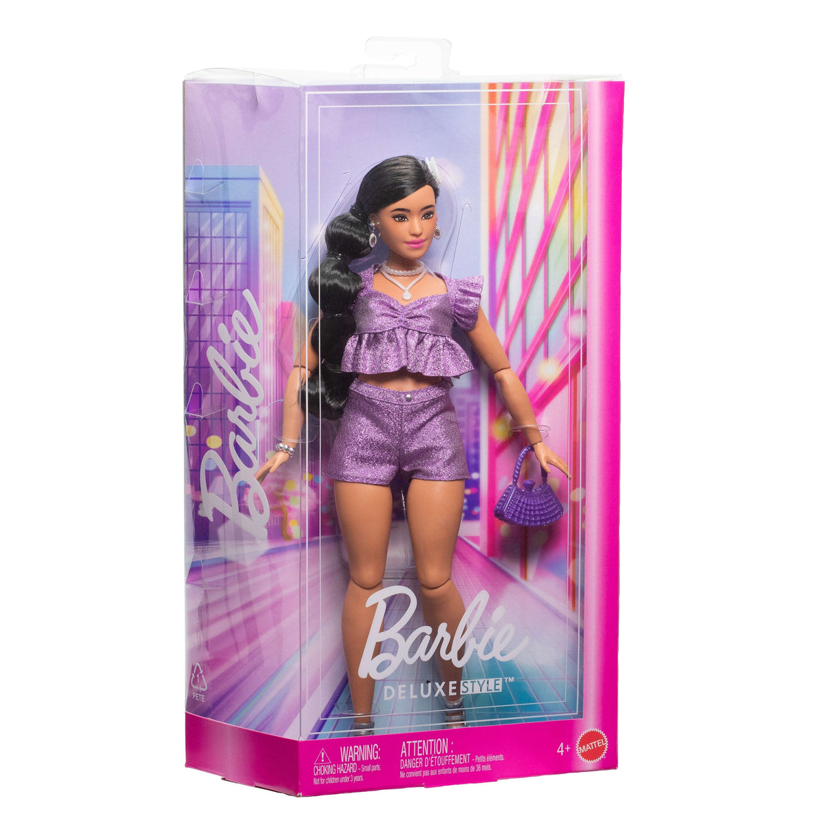 Mattel Barbie Deluxe Style Im Violetaten Metallic Outfit Jfp43