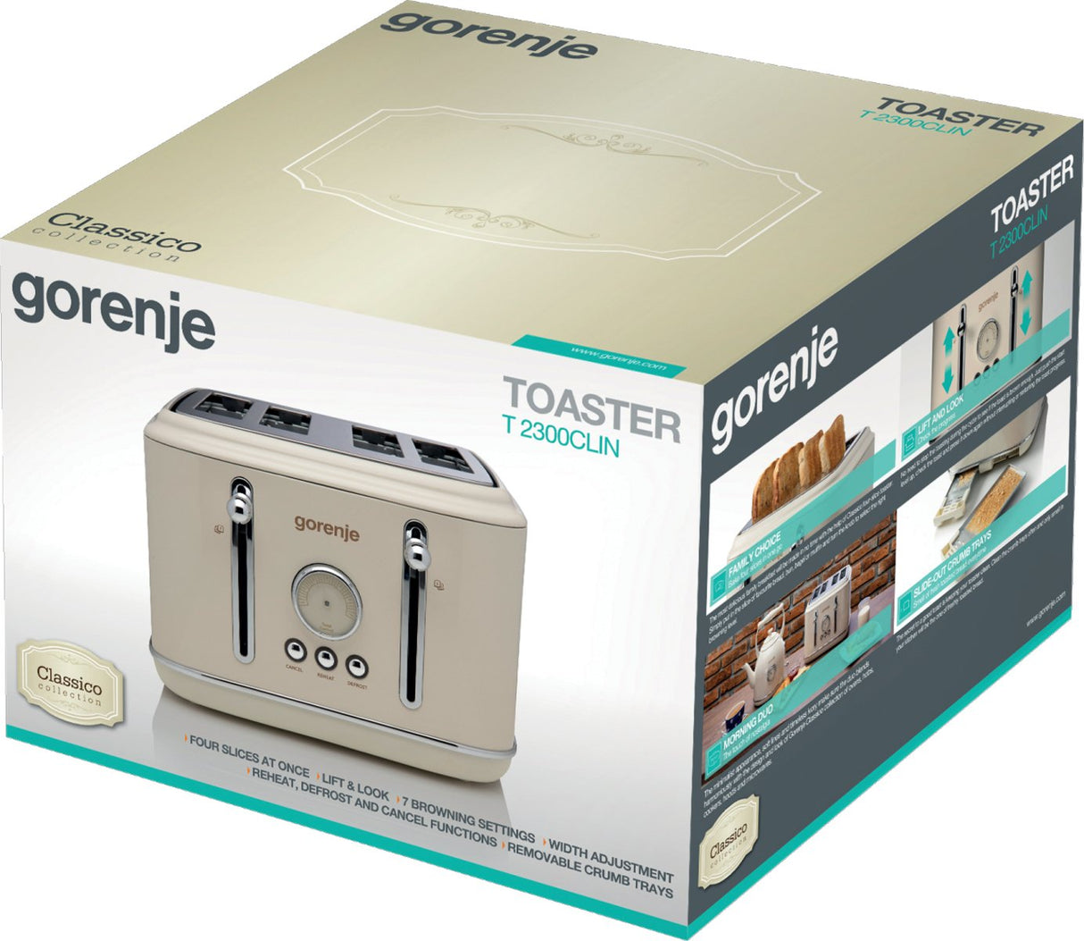 Gorenje T2300clin 7 4 Rebanada(S) 1150 W Beige