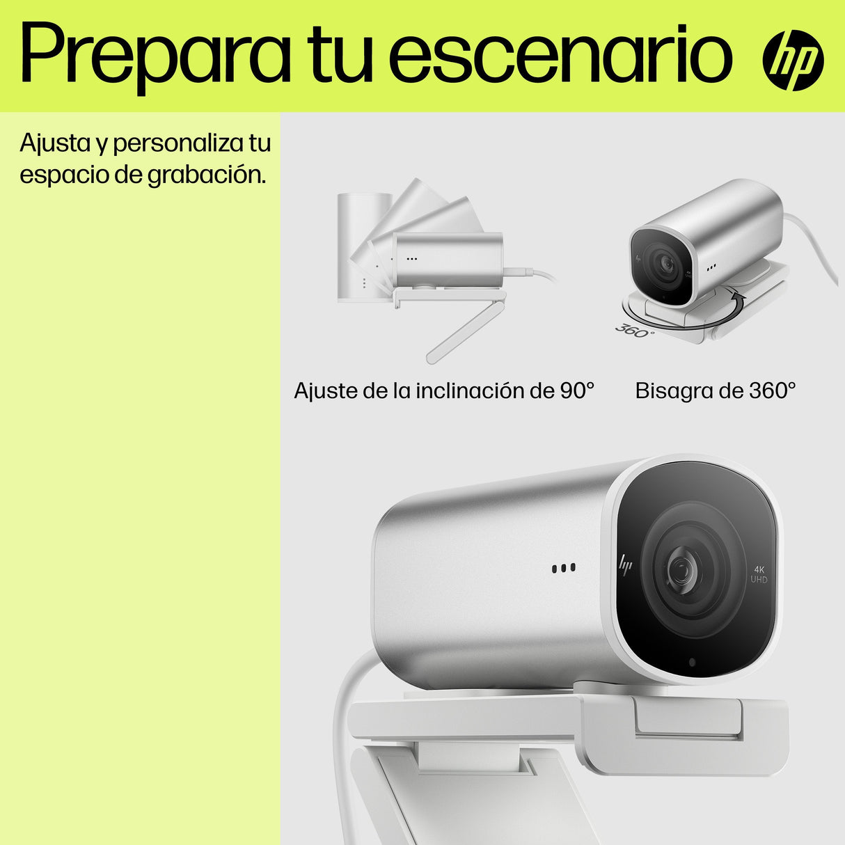 EAN 0196548527304 - HP 960 4K Streaming Webcam cámara web 8 MP 3840 x 2160 Pixeles USB Plata imagen 23