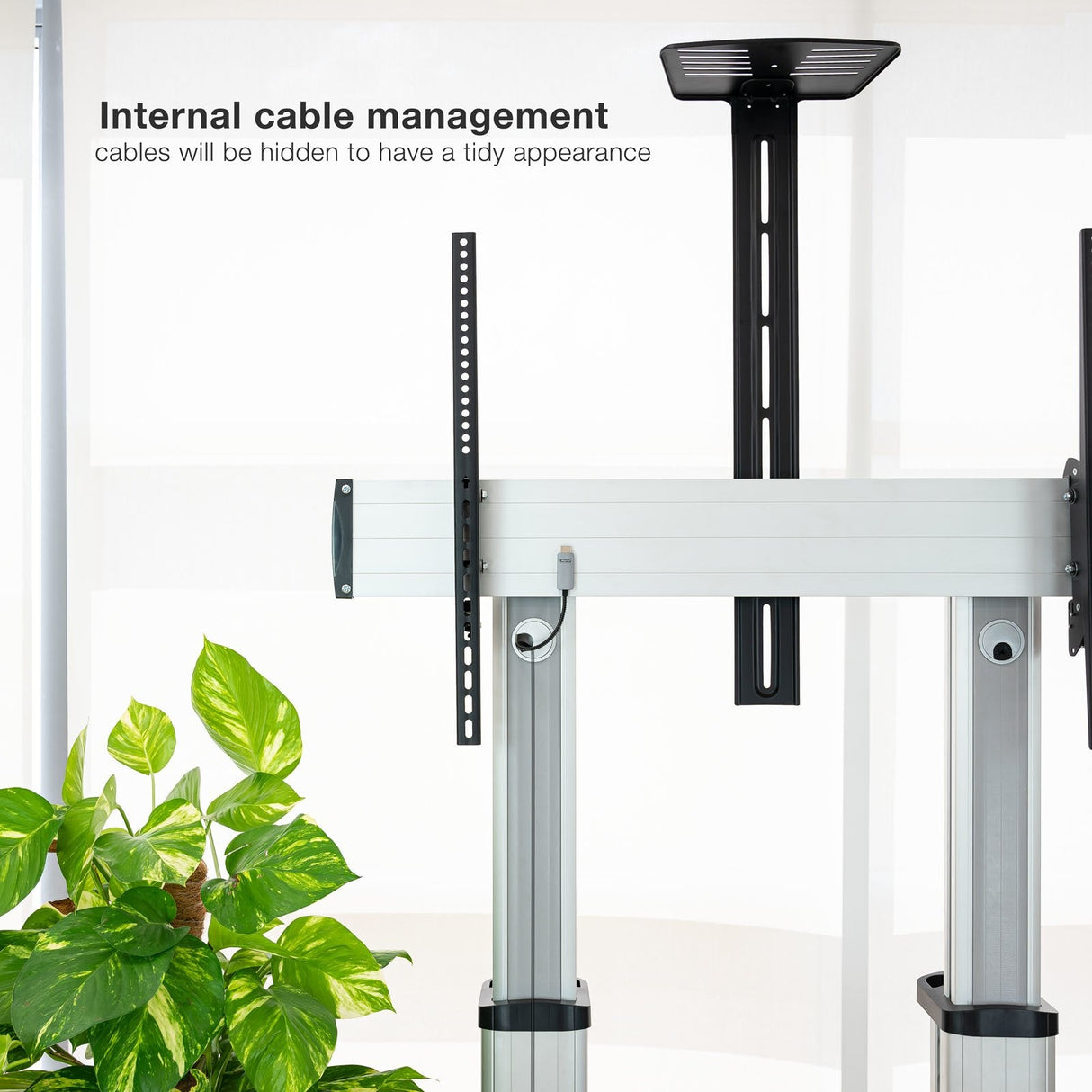 Tooq Soporte Suelo Ruedas Aluminio 60-100 - Plata