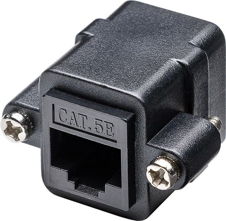 Adaptador Cat 5e 2xrj45 Hembra-Hembra Utp Negro Con Tornillos