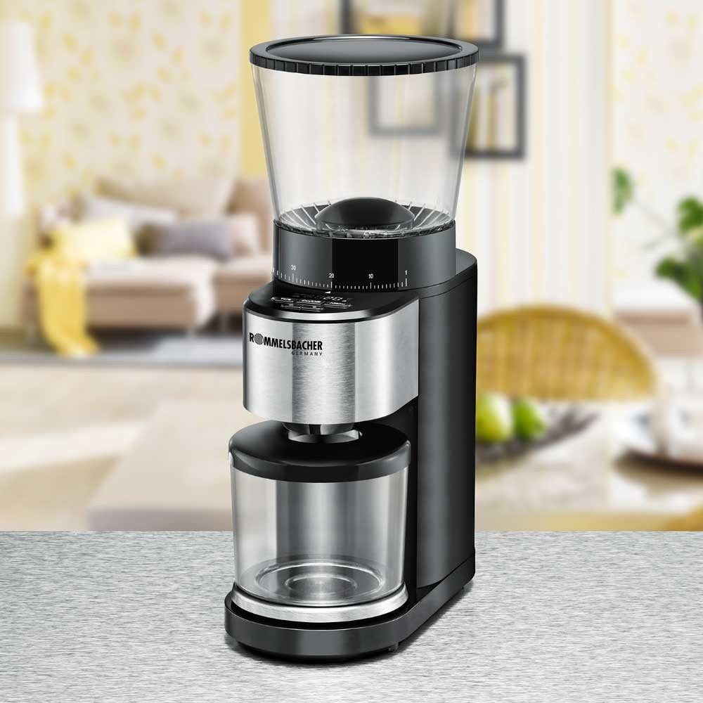 Molinillo De Café Rommelsbacher Ekm 500 (Negro/Acero Inoxidable, 160 W, Balanza De Precisión Integrada) Ekm 500