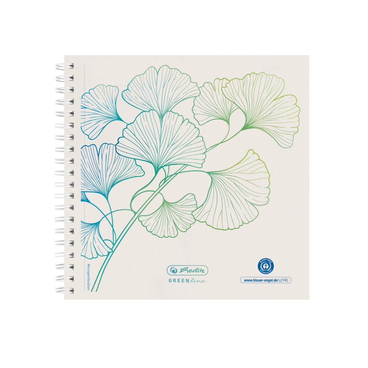 Cuaderno Espiral Herlitz 14,8x14,8 100 Hojas De Puntos Greenlineginkg