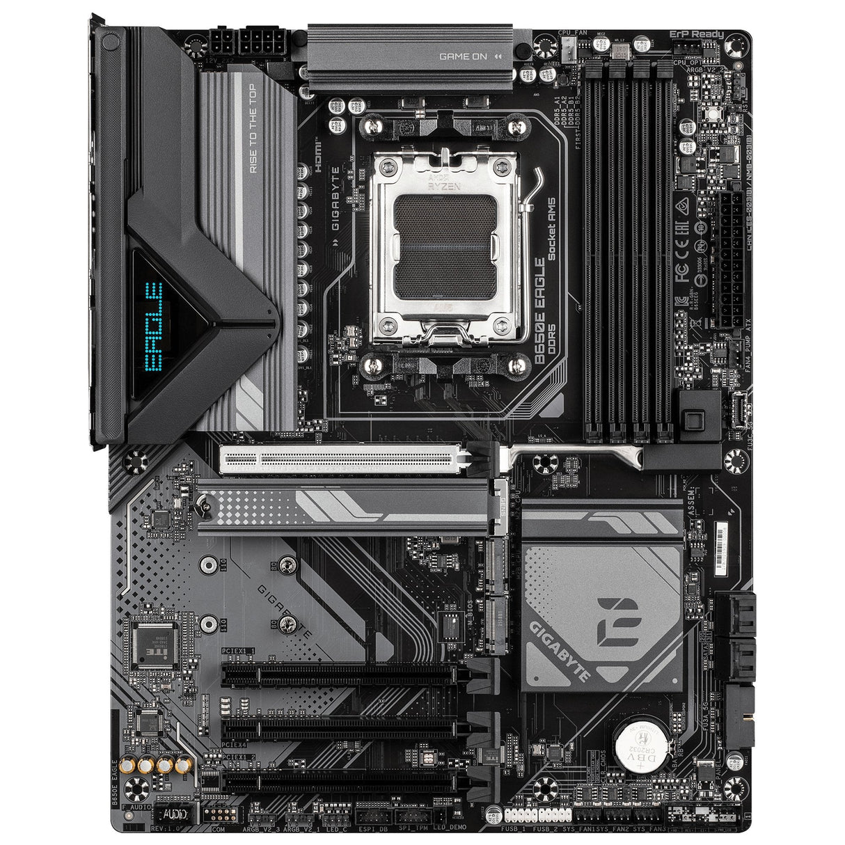 Placa Base Gigabyte B650e Eagle Procesadores Amd Ryzen 9000 Series, Vrm De 8+2+2 Fases, Hasta 8200 Mhz Ddr5 (Oc), 1x Pcie 5.0 + 2x Pcie 4.0 M.2, Lan 2.5 Gbe, Usb 3.2 Gen 2