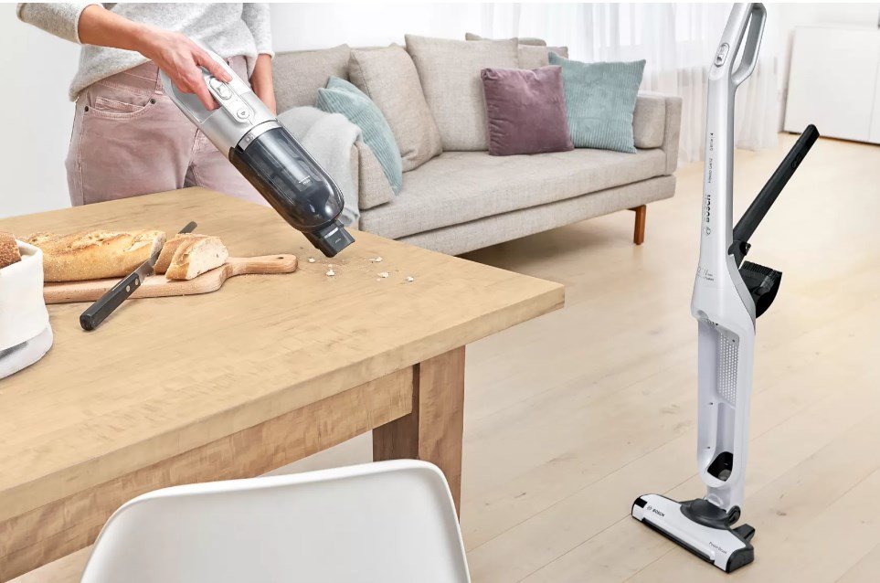 Aspiradora Bosch Serie 4 Bch3p2301 De Pie Y Escoba Eléctrica Aspiradora Escoba 2 En 1 Batería Secar Sin Bolsa 0,4 L Blanco