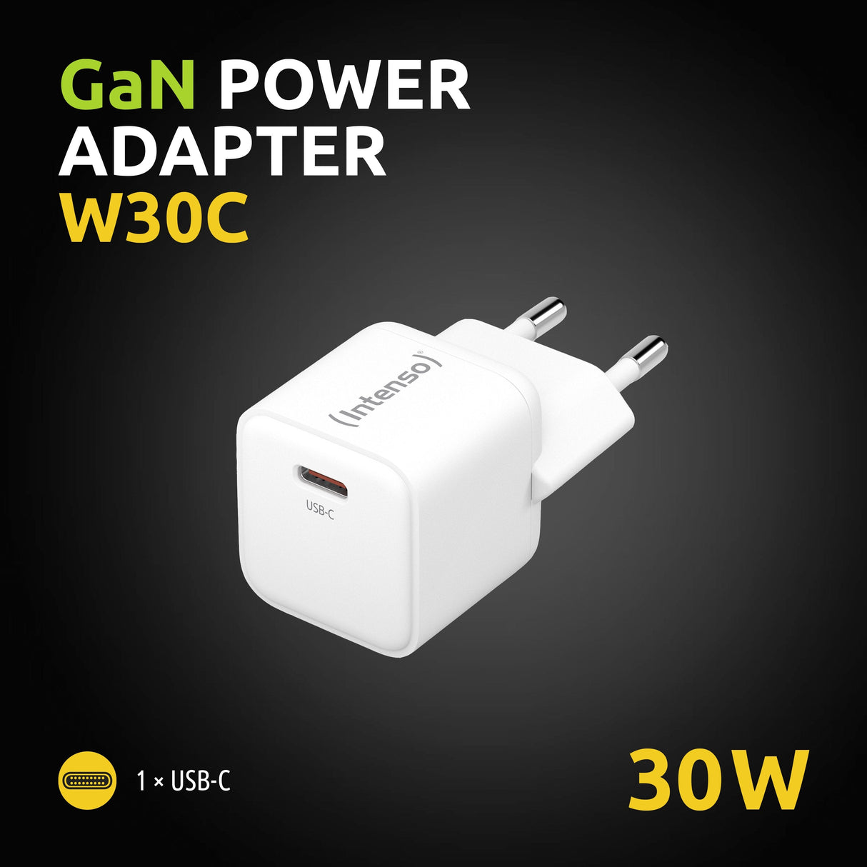 Cargador De Alimentación Intenso W30c Gan Blanco 1x Usb-C 30w