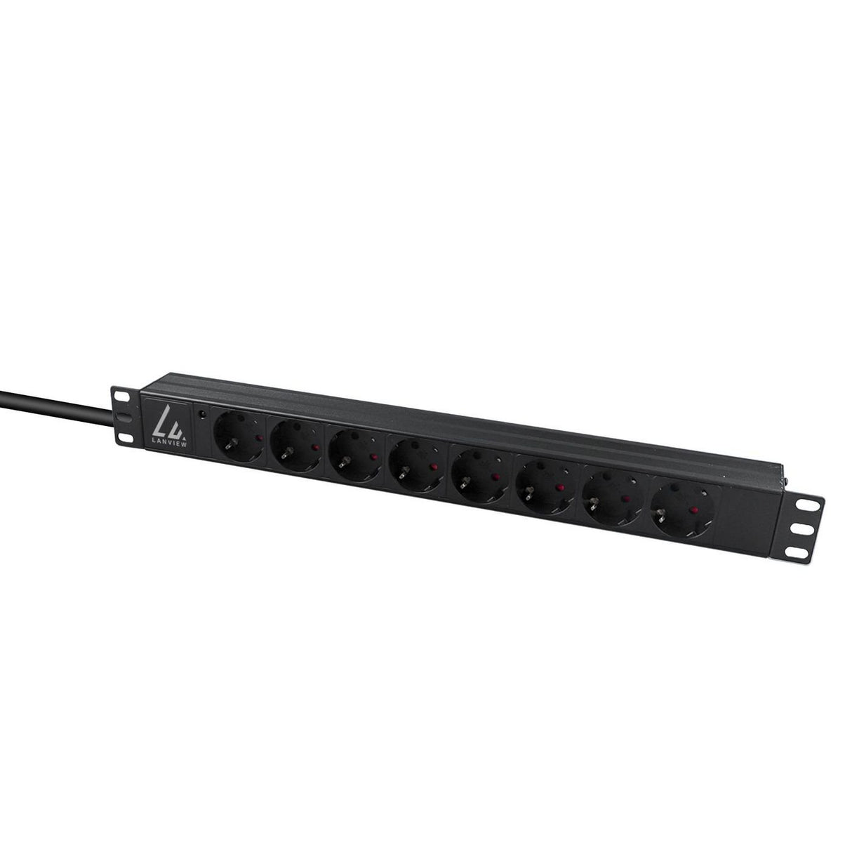 EAN 5715063052952 - Lanview LVR-2MSCH-LIC-SCH8 unidad de distribución de energía (PDU) 8 salidas AC 1U Negro imagen 2
