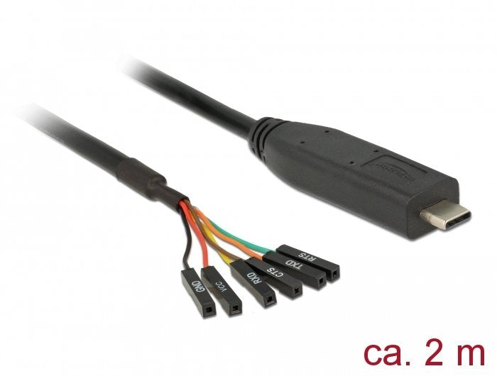 Delock 63946 Converter Usb Type-C 2.0 Male To Lvttl 3.3 V 6 Pin Pin Header Female Separate 2.0 M