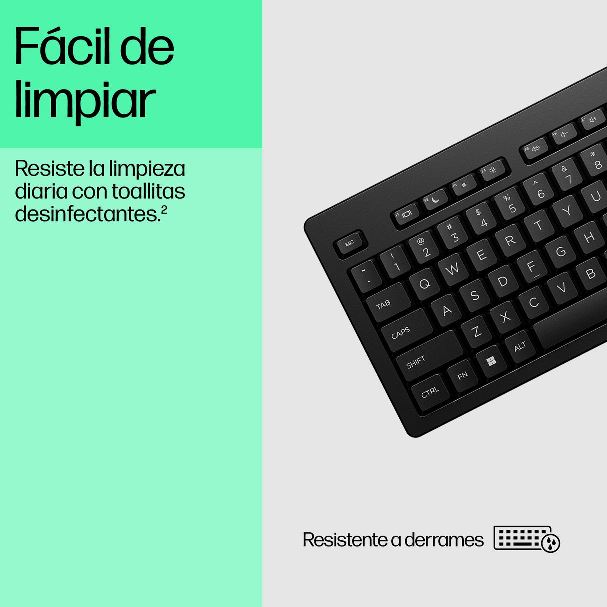 Hp 125 Teclado 100% Full Size Usb Español Negro