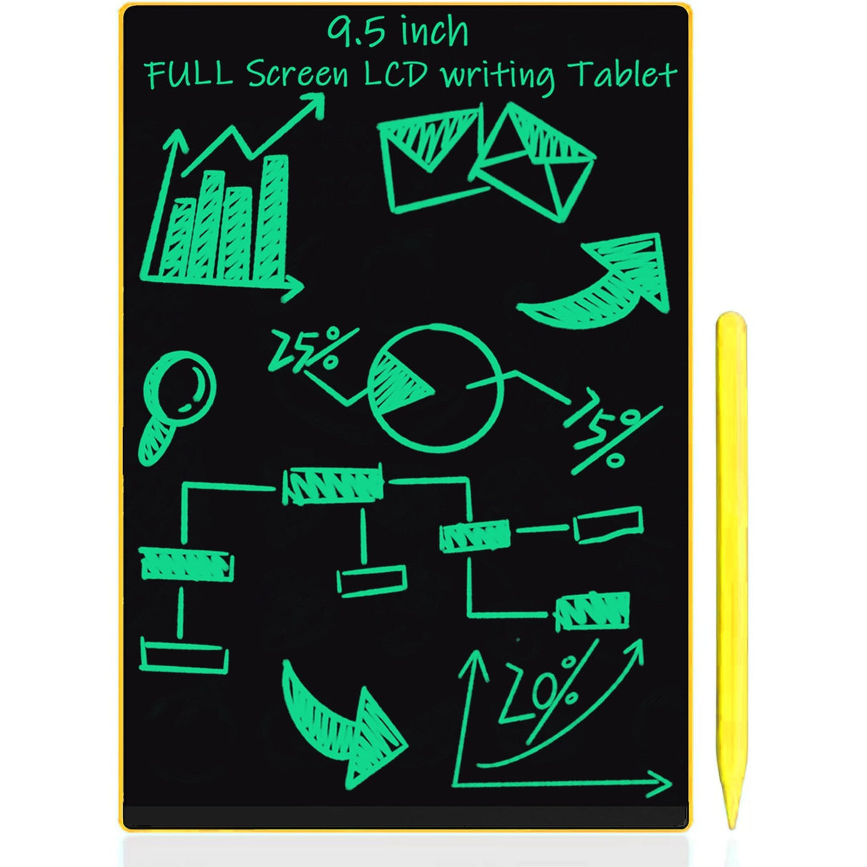 Pizarra Sketchboard Lcd Nine 9.5'' Amarillo Leotec 9.5''/ Lápiz Magnético/ Botón De Borrado