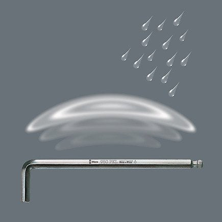 Wera 950/9 Hex-Plus 8 Juego De Llaves Acodadas, 9 Piezas, Destornillador Cromado, Con Clip De Retención Y Soporte De Pared 5022102001