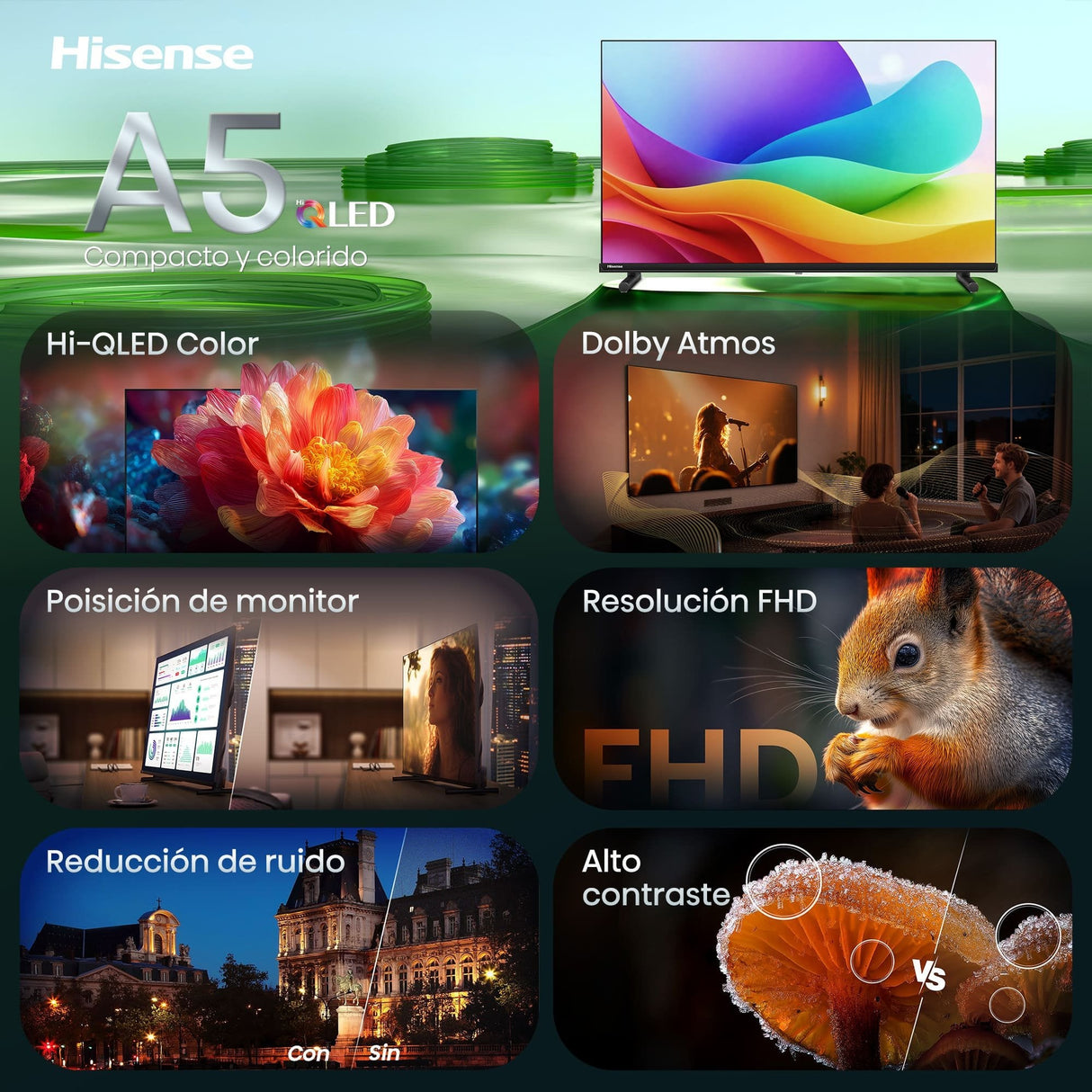 Tv Hisense 32a5s 32" Fhd Qled Smart Tv Dolby Atmos Modo Juego Airplay