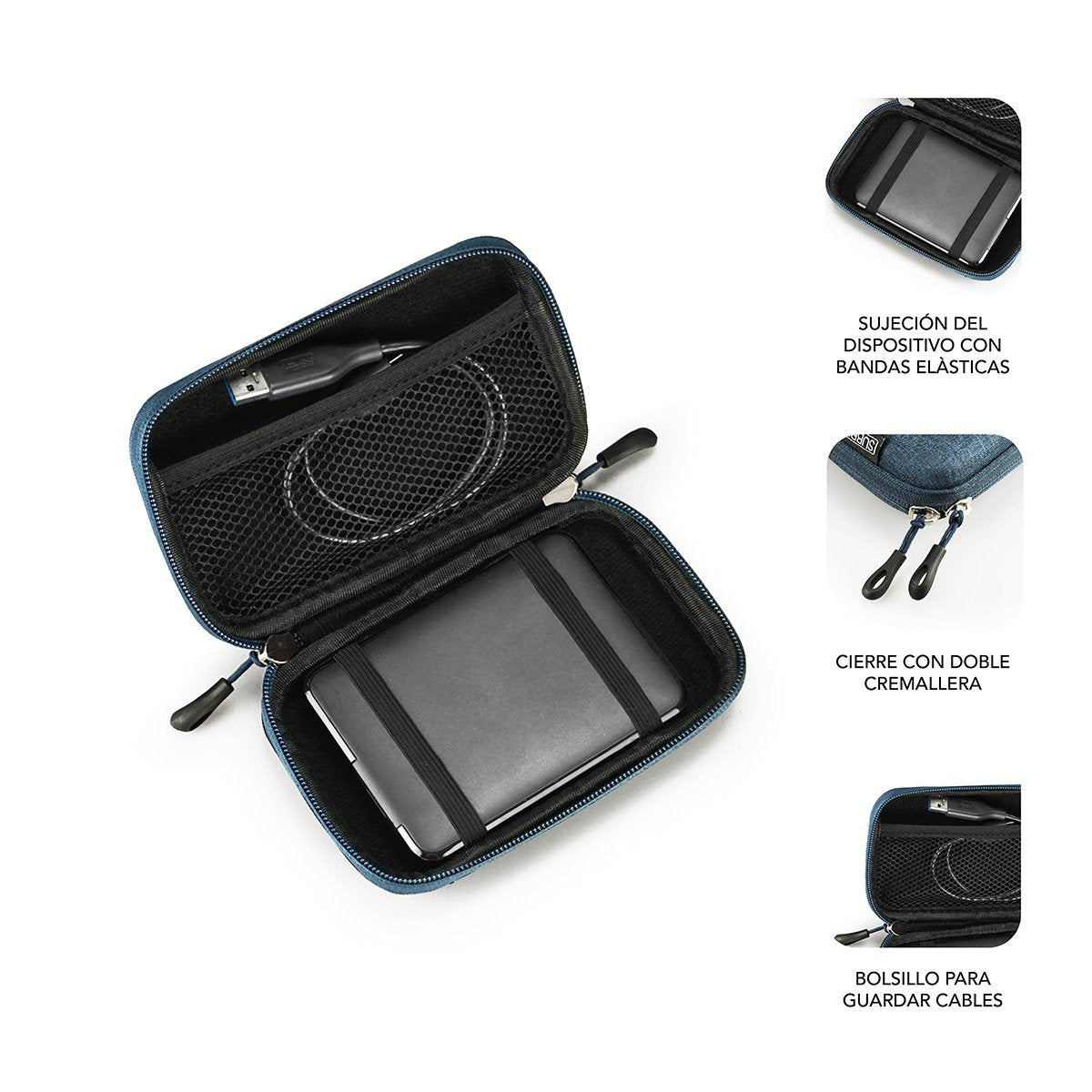 EAN 8436586741327 - SUBBLIM SUB-HDD-HBC003 funda para disco duro externo Funda de protección ABS sintéticos, Poliuretano Negr imagen 2