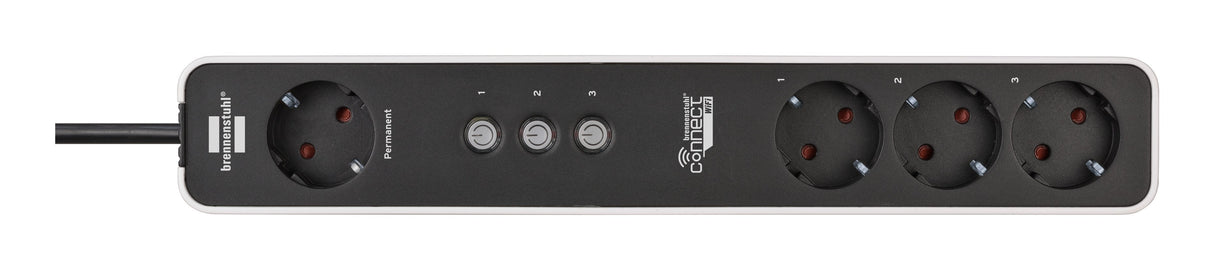 Brennensilla Connect Ecolor Wlan Steckdosenleiste 4-Fach (Blanco/Negro, 1,5 M Cable, Sprachsteuerung, Timer, App) 1153240627