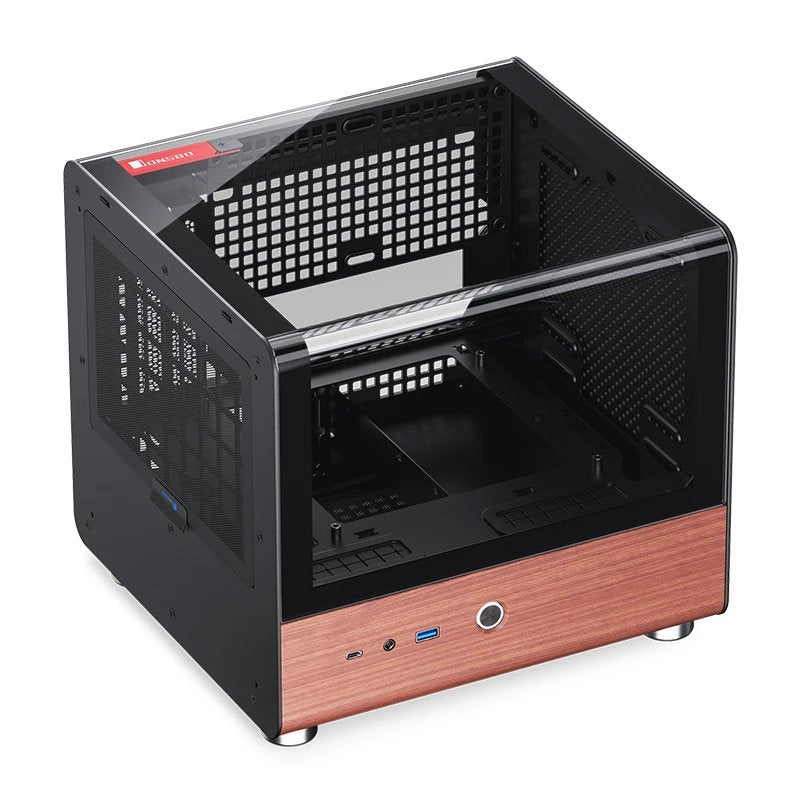Jonsbo Tk-0 Pc Carcasa, Mini-Tower, Mini-Itx, Tempered Glass, Madera - Negro