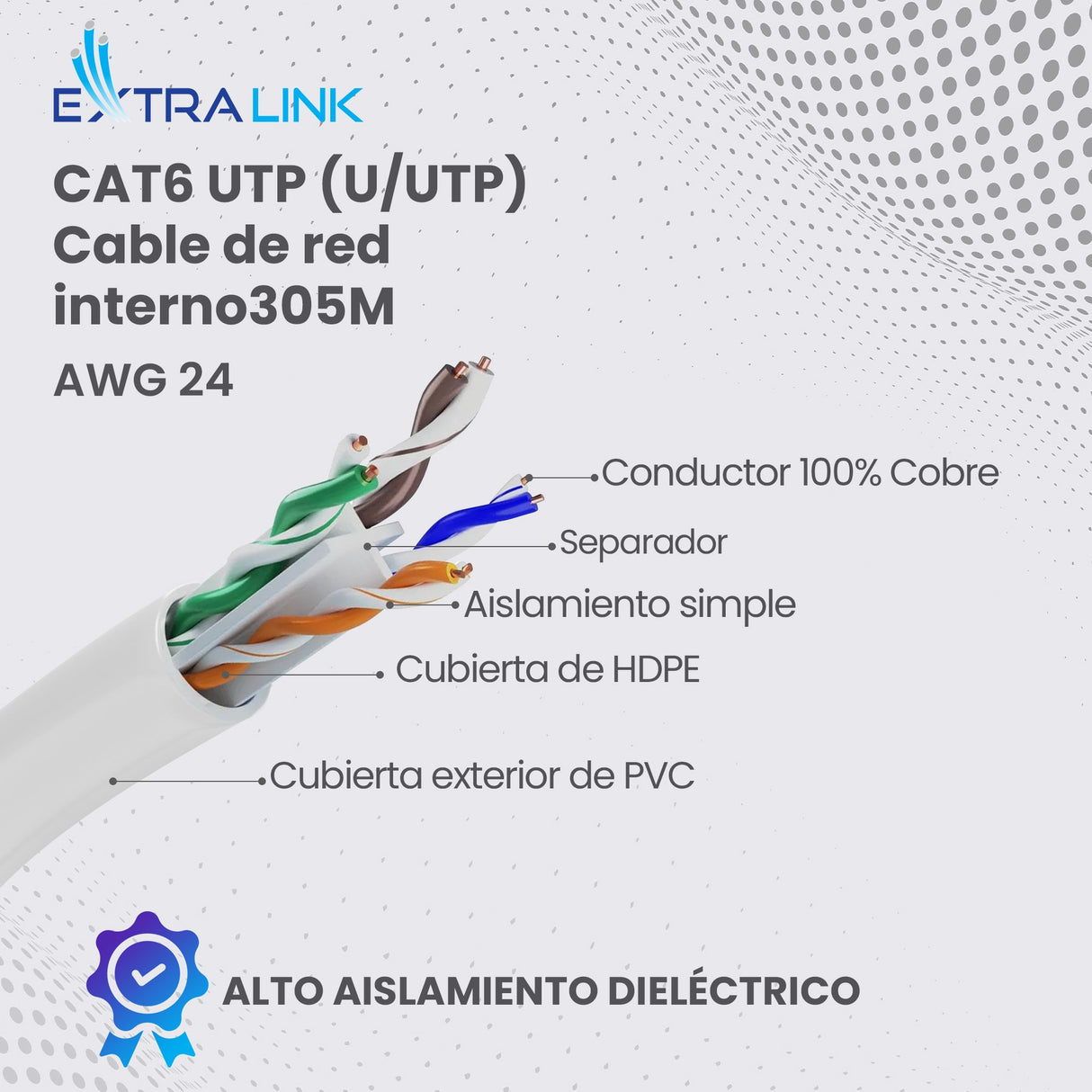EAN 5903148910062 - Extralink EX.10062 cable de red Gris U/UTP (UTP) imagen 6