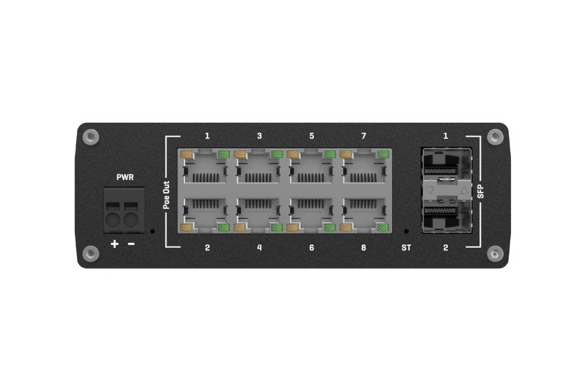 Teltonika · Switch · Tsw202 · 8 Port Gigabit Indumrial Managed Poe+ Switch, 2 Sfp
