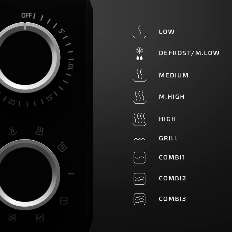 Microondas Cecotec Proclean 3130 700w Capacidad 20l Función Grill Negro