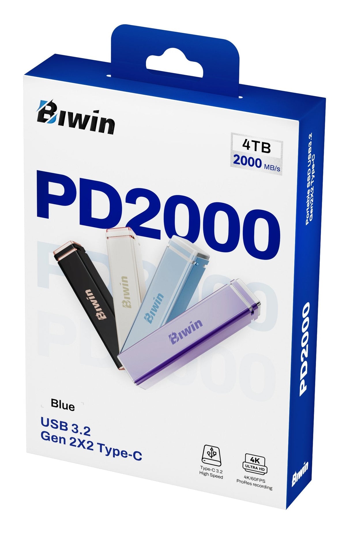 EAN 6955914623040 - Biwin PD2000 4 TB USB Tipo C USB 3.2 Gen 2x2 Azul imagen 14