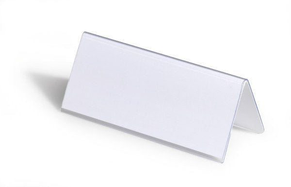 Durable Tischnamensschild 61/122x150mm Transp 25er Pck