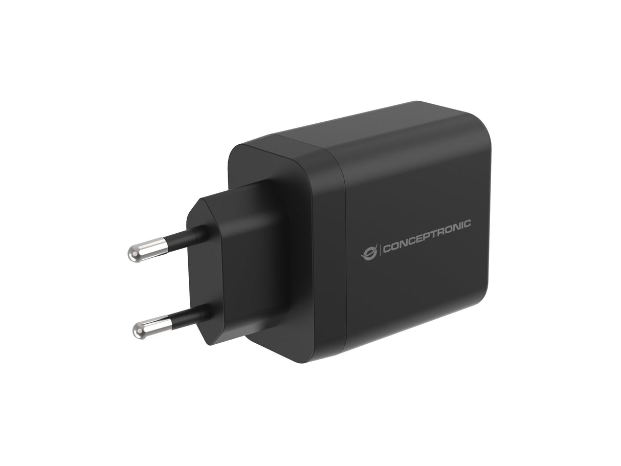 Cargador Conceptronic 2port Gan Usb-C -A 45wpd3.0 Pps Sw