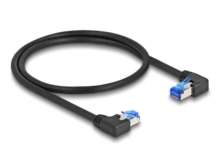 Delock Rj45 Cable De Red Cat.6a S/Ftp Rechts / Links Angular 0,5 M Negro