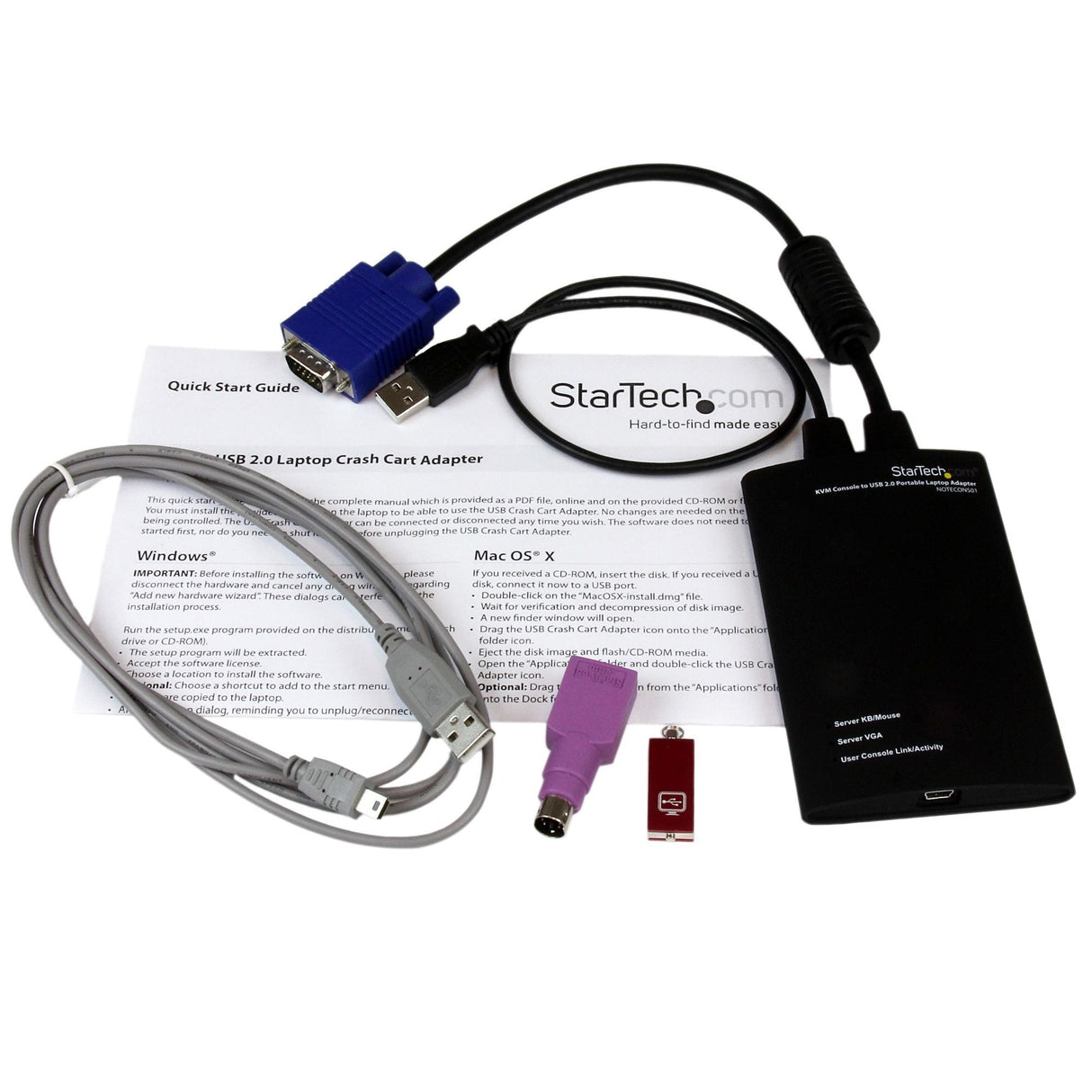 Startech Adaptador Crash Cart Conector Usb Kvm Ord