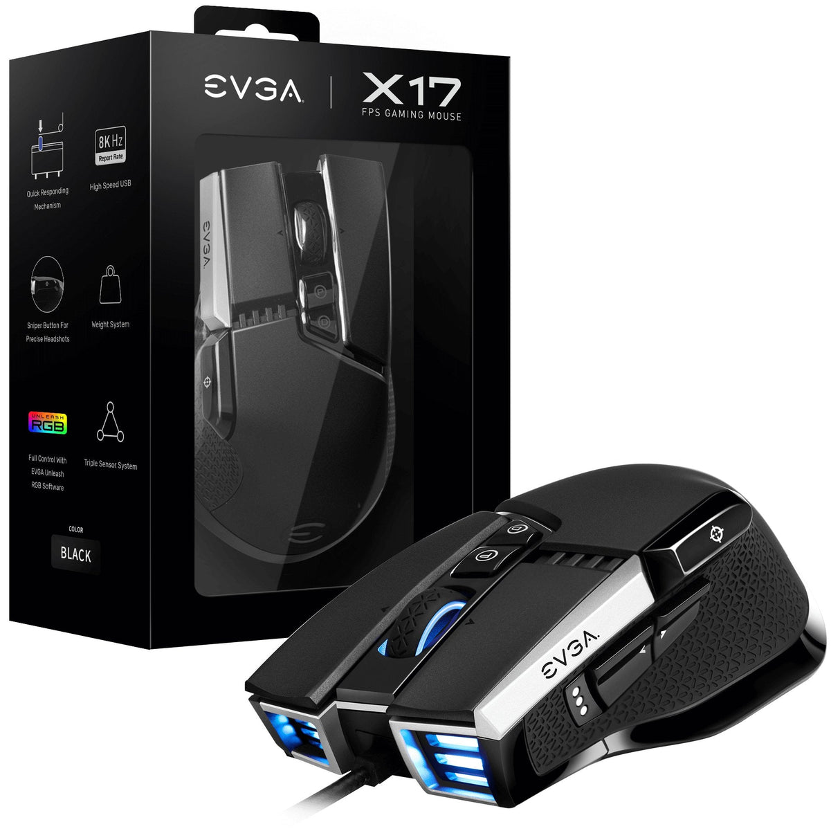 Ratón Gaming Evga X17/ Hasta 16000 Dpi