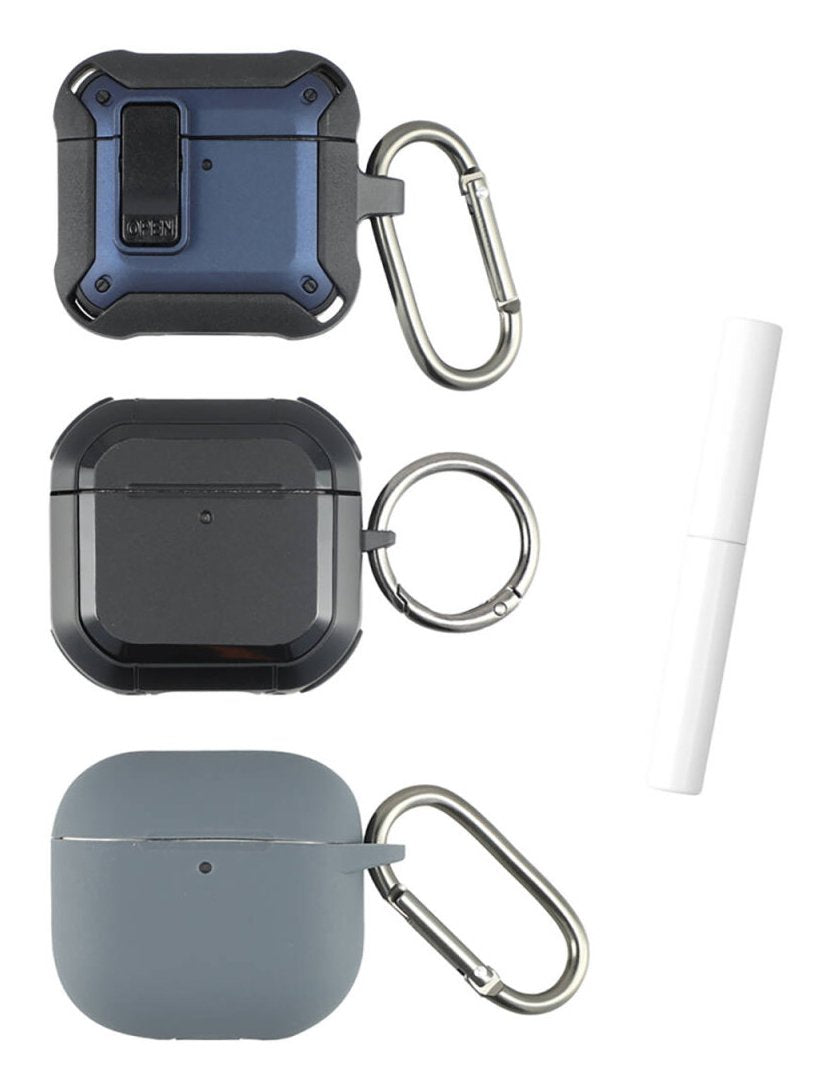 4smarts Case Set Alpha Airpods 4.3er Set Blau.Grau.Schwarz