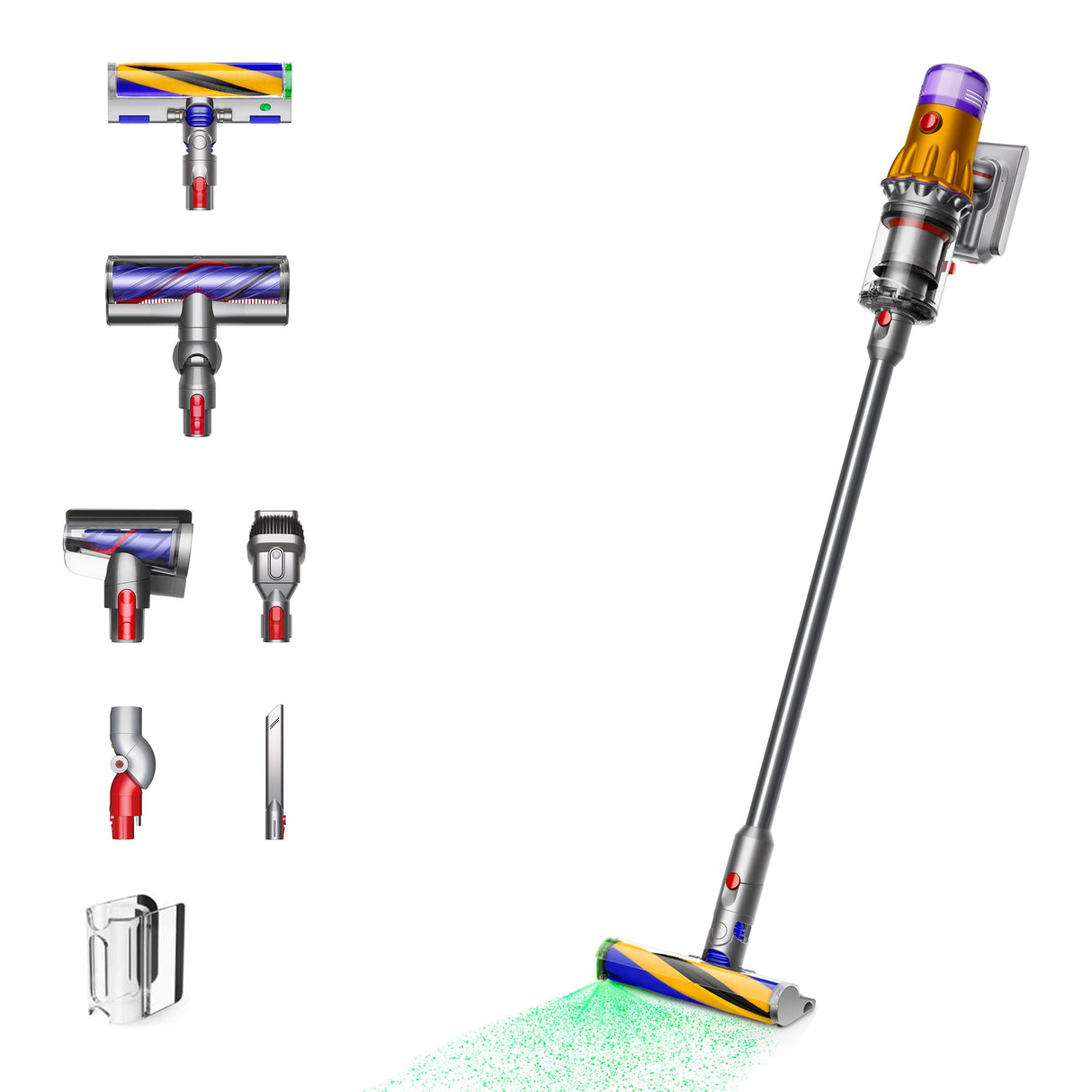 EAN 5025155088180 - Dyson V12 Detect Slim Absolute Aspiradora escoba 2 en 1 Batería Secar Sin bolsa 545 W Níquel, Amarillo imagen 1
