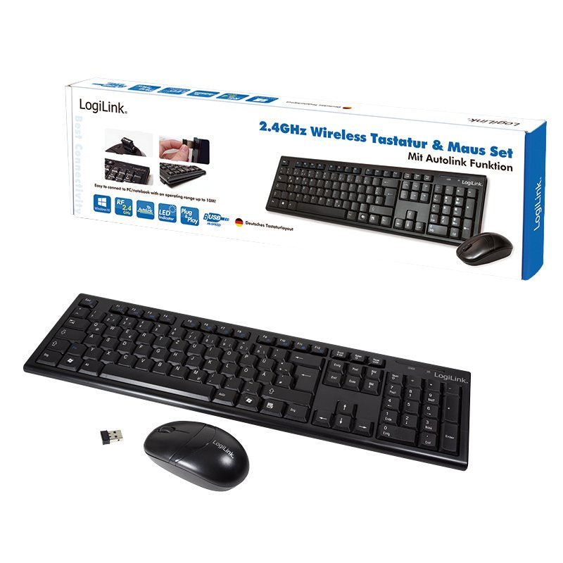 EAN 4052792003543 - LogiLink ID0104 teclado Ratón incluido Oficina RF inalámbrico QWERTZ Negro imagen 5