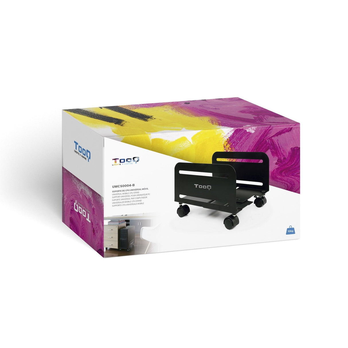 Tooq Soporte De Suelo Con Ruedas Para Cpu De 119-209mm De Ancho - Peso Max 10kg - Negro