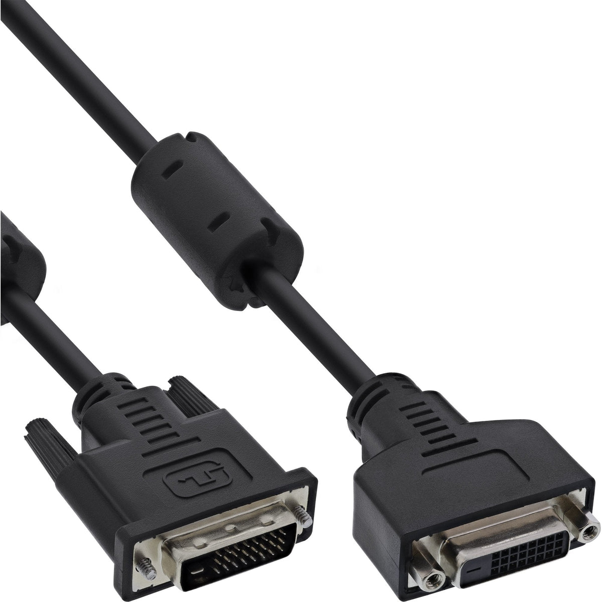 Cable Inline Dvi-D 24+1 Macho A Hembra Dual Link 2 Ferritas Negro 5m