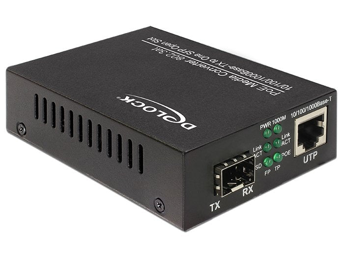 Delock 86180 Poe+ Media Converter 10/100/1000base-T To Sfp