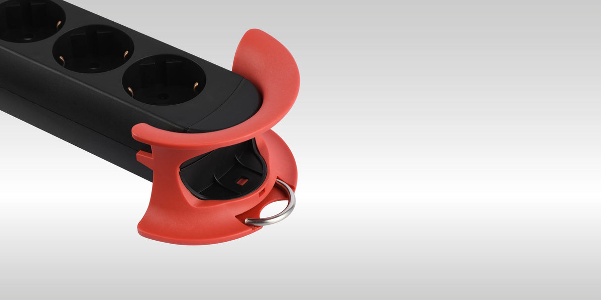 Bachmann Regleta Hook Indoor 5 Tomas, Ip20, 5,0m, Rojo, Con Interruptor