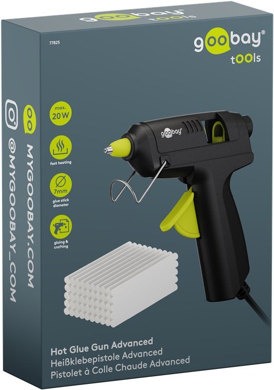 Goobay 77825 Pistola Y Lápiz De Silicona Caliente Pistola De Cola Termofusible Negro 20 W