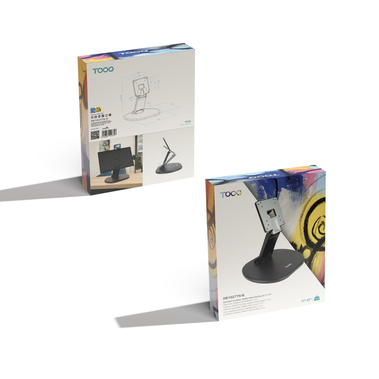 Soporte De Sobremesa Para Monitor Tooq Db1027tn-B Inclinable Hasta 6.5kg