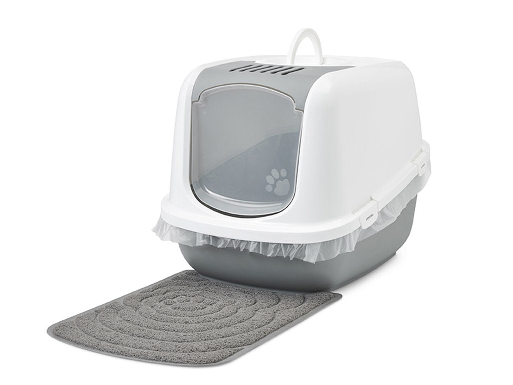 Savic Nestor Jumbo Blanco-Gris Arenero Cubierto Para Gatos 66,5x48,5x46,5 Cm 1 Ud.