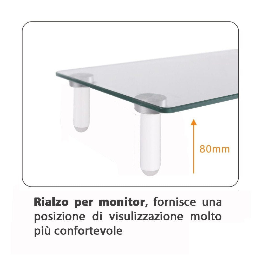 Techly Ica-Ms 461 Soporte De Mesa Para Pantalla Plana 81,3 Cm (32") Independiente Transparente, Blanco