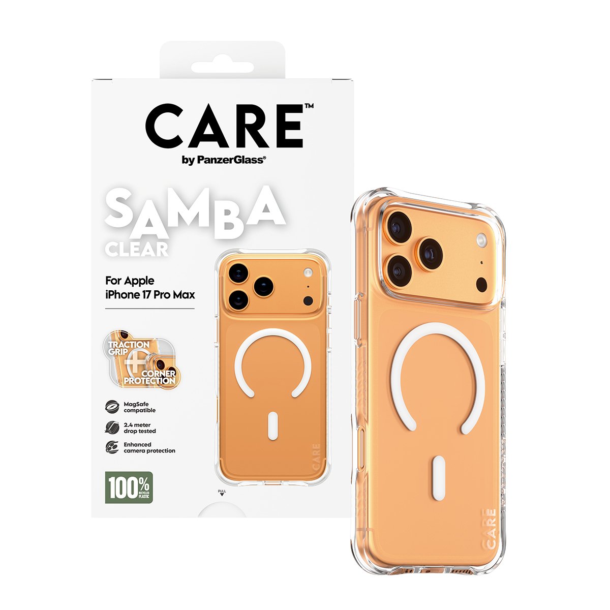 Panzerglass Care Fashionable Case Samba Transp. Blanco Magsafe Iphone 17 Pro Max