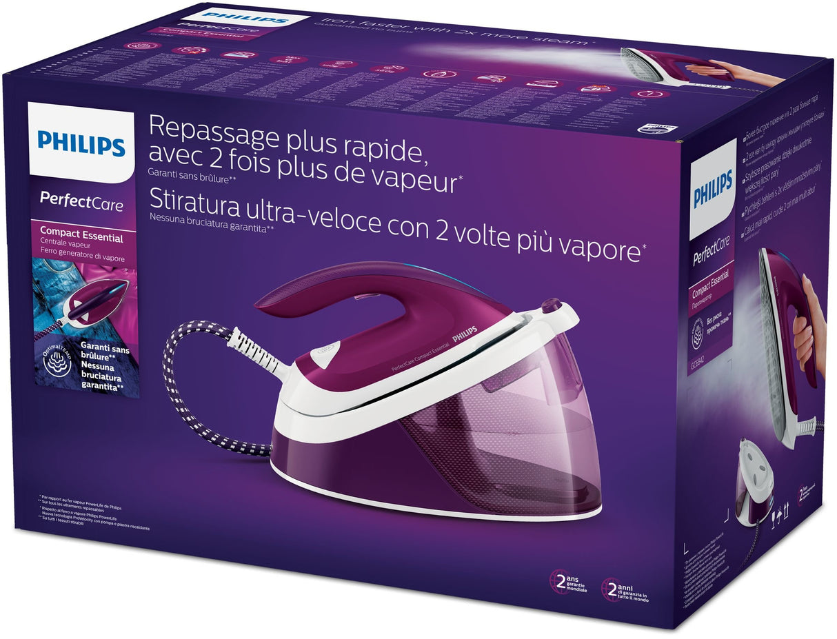 EAN 8710103963226 - Philips GC6842/30 estación plancha al vapor 2400 W 1,3 L Suela de SteamGlide Púrpura, Blanco imagen 4
