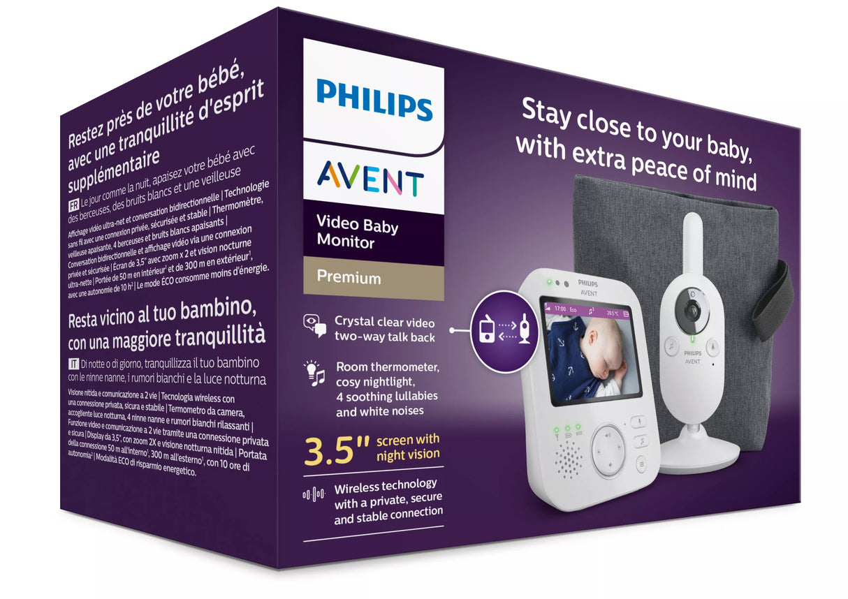 EAN 8720689016728 - Philips AVENT SCD892/26 video-monitor para bebés 300 m FHSS Blanco imagen 5