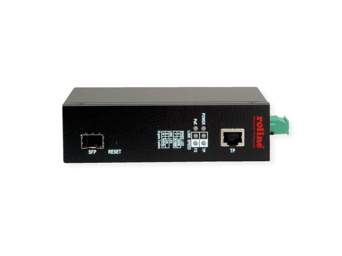 Industrial Convertidor Gigabit Ethernet - Dual Speed 100 1000 Fiber Con Poe Función