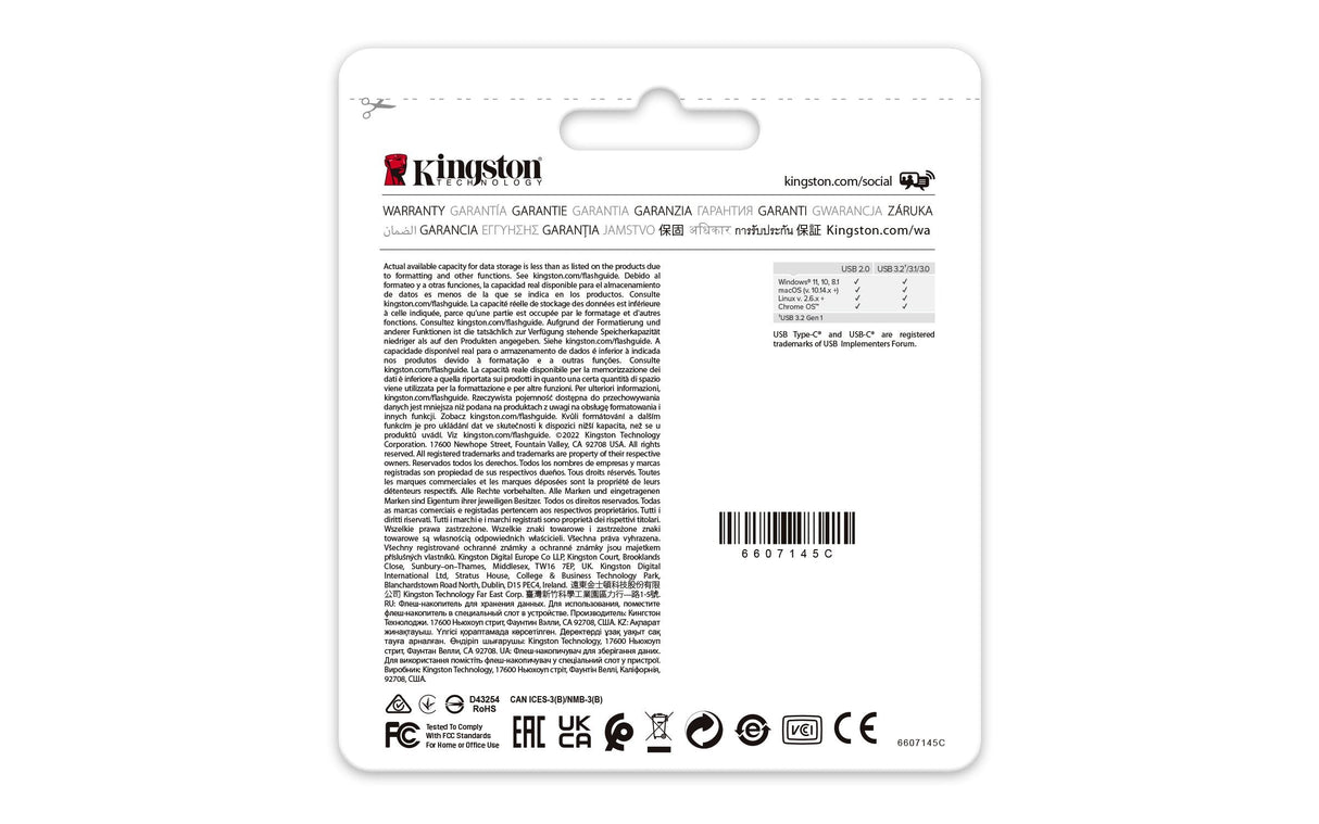 Pendrive Kingston 64gb Usbc 3.2 Gen1 Dttraveler 80m Dt80m/64gb