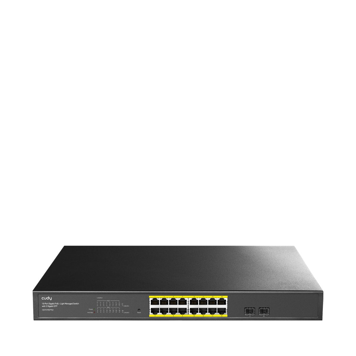 EAN 6971690794750 - Cudy 16-Port Gigabit Cloud Easy-Managed PoE+ Switch with 2 SFP, GS1016EPS2 1.0 Gestionado L2 Gigabit Ethe imagen 1